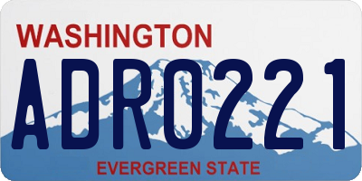 WA license plate ADR0221