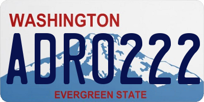 WA license plate ADR0222