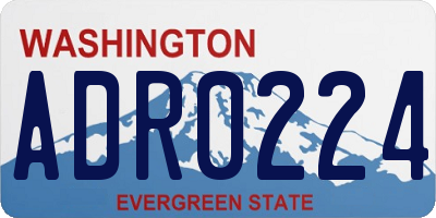 WA license plate ADR0224