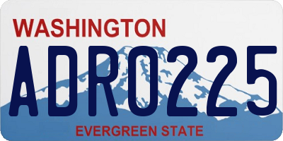 WA license plate ADR0225