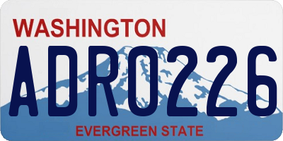 WA license plate ADR0226