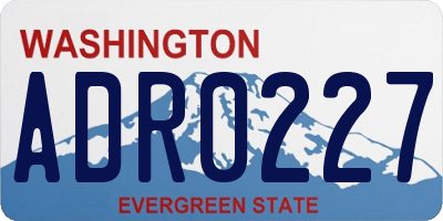 WA license plate ADR0227