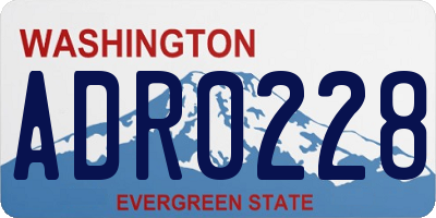 WA license plate ADR0228