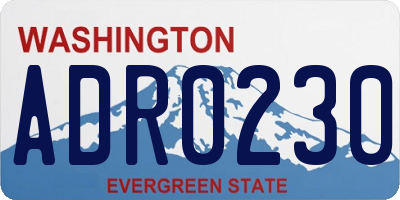 WA license plate ADR0230
