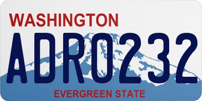WA license plate ADR0232