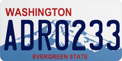 WA license plate ADR0233