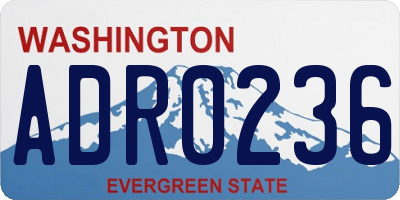 WA license plate ADR0236