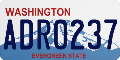 WA license plate ADR0237