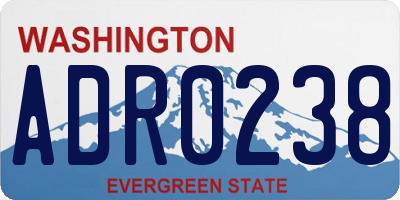 WA license plate ADR0238