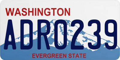 WA license plate ADR0239
