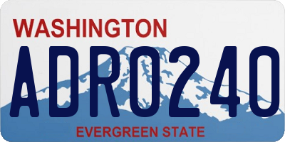 WA license plate ADR0240