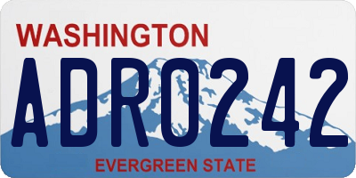 WA license plate ADR0242