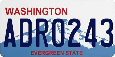 WA license plate ADR0243