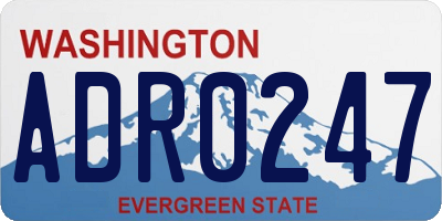 WA license plate ADR0247