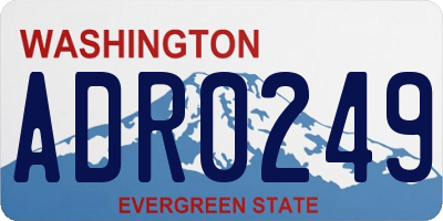 WA license plate ADR0249