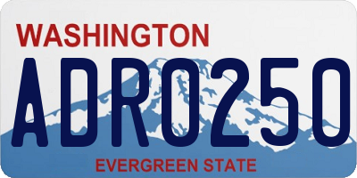 WA license plate ADR0250