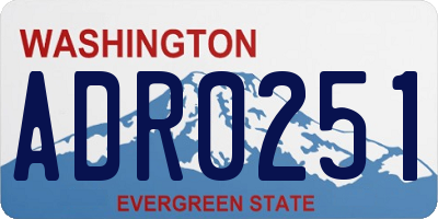 WA license plate ADR0251