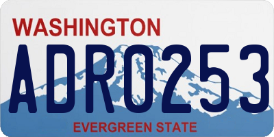 WA license plate ADR0253