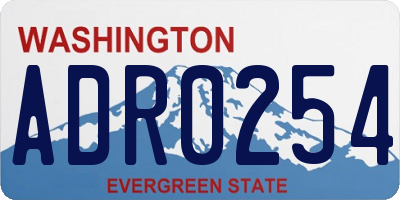 WA license plate ADR0254