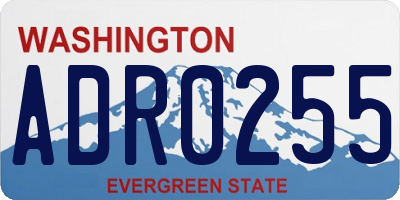 WA license plate ADR0255