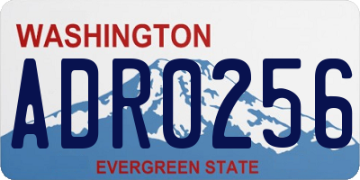 WA license plate ADR0256