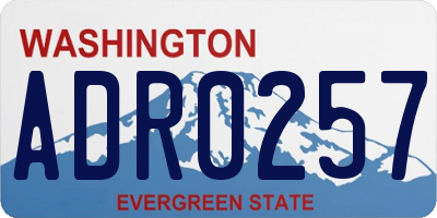 WA license plate ADR0257
