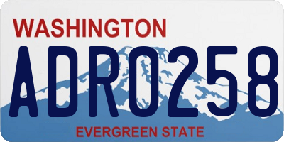 WA license plate ADR0258
