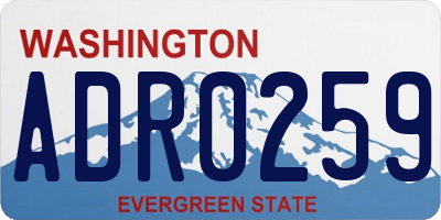 WA license plate ADR0259