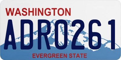 WA license plate ADR0261