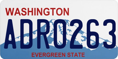 WA license plate ADR0263