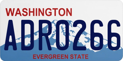 WA license plate ADR0266