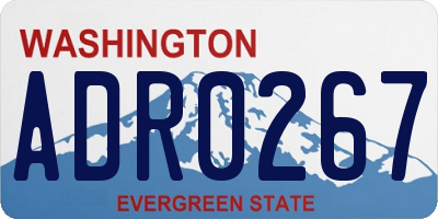 WA license plate ADR0267