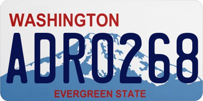 WA license plate ADR0268