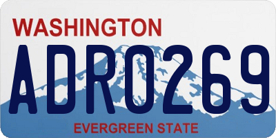 WA license plate ADR0269