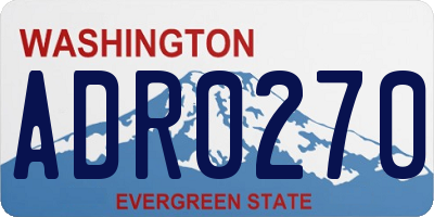 WA license plate ADR0270