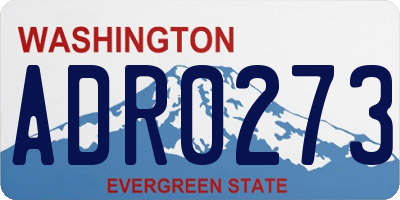 WA license plate ADR0273
