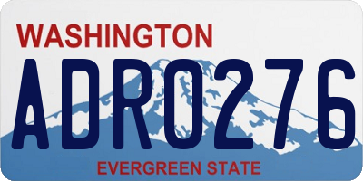 WA license plate ADR0276