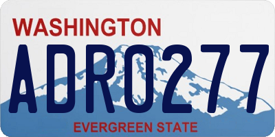 WA license plate ADR0277