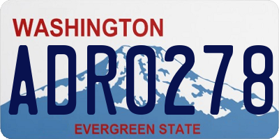 WA license plate ADR0278