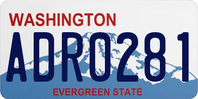 WA license plate ADR0281