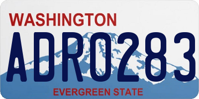 WA license plate ADR0283