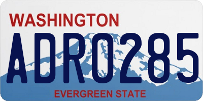 WA license plate ADR0285