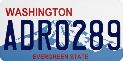 WA license plate ADR0289