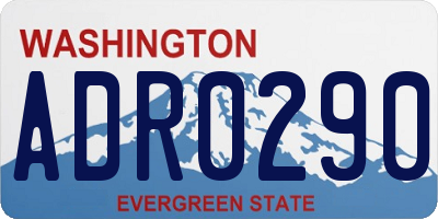 WA license plate ADR0290