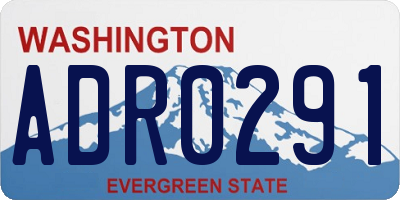 WA license plate ADR0291