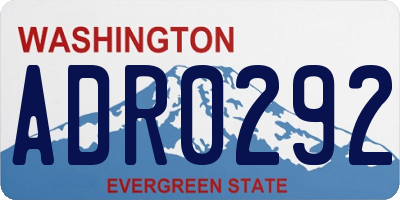 WA license plate ADR0292
