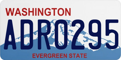 WA license plate ADR0295