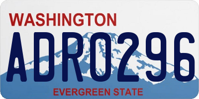 WA license plate ADR0296