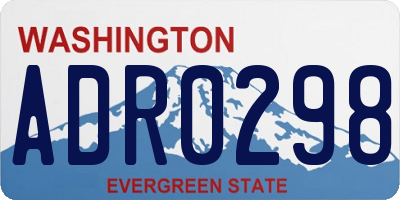 WA license plate ADR0298