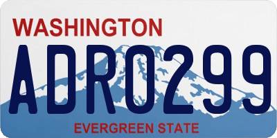 WA license plate ADR0299